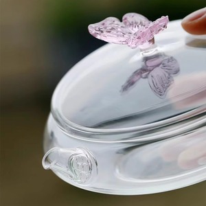 Glass Cold Brew Teapot With <b>Lid</b> Heat Resistant Iced Tea <b>Pot</b> For Summer Flower Tea Brewing - Product Image 4