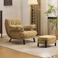 Fauteuil simple moderne en bois avec dossier inclinable pour salon, balcon, chambre et maisons d'hôtes