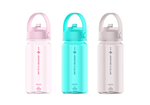 Logotipo personalizado de moda a granel Bpa libre gimnasio deporte succión pajita botellas de agua de plástico con ascensor - Product Image 4