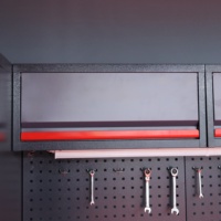 Système d'armoires à outils de garage combinées de 8,5 m avec 16 tiroirs et plans de travail en acier inoxydable