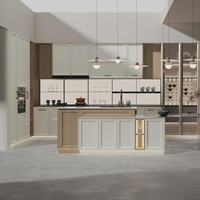 Ensemble d'armoires de cuisine modernes modulaires écologiques de haute qualité avec plan de travail en marbre artificiel, grande taille, garantie de 3 ans