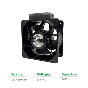 FULLTECH UF-18JC23BTHD 180x180x90 มม. 230VAC 50Hz 3400RPM 75W พัดลมระบายความร้อนแบบแกนสำหรับตู้อินเวอร์เตอร์ - Product Image 2