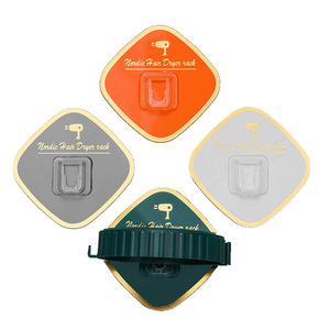 Support mural pour sèche-cheveux sans perçage, étagère de rangement pour salle de bain, forme polygonale, en PP - Product Image 5