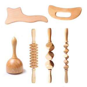 Juego de raspado para aliviar la fatiga, terapia de pies de madera, herramientas de masaje, drenaje linfático anticelulítico, palo de madera, instrumento masajeador - Product Image 3
