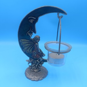 Portavelas con forma de luna, acabado antiguo, diseño de hadas, decoración para el hogar, artículo decorativo para uso en interiores. - Product Image 4