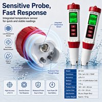 Stylo testeur de qualité de l'eau multifonctionnel 4-en-1 Xinsu TDS/EC/pH/Salinité Multilingue MF-X41