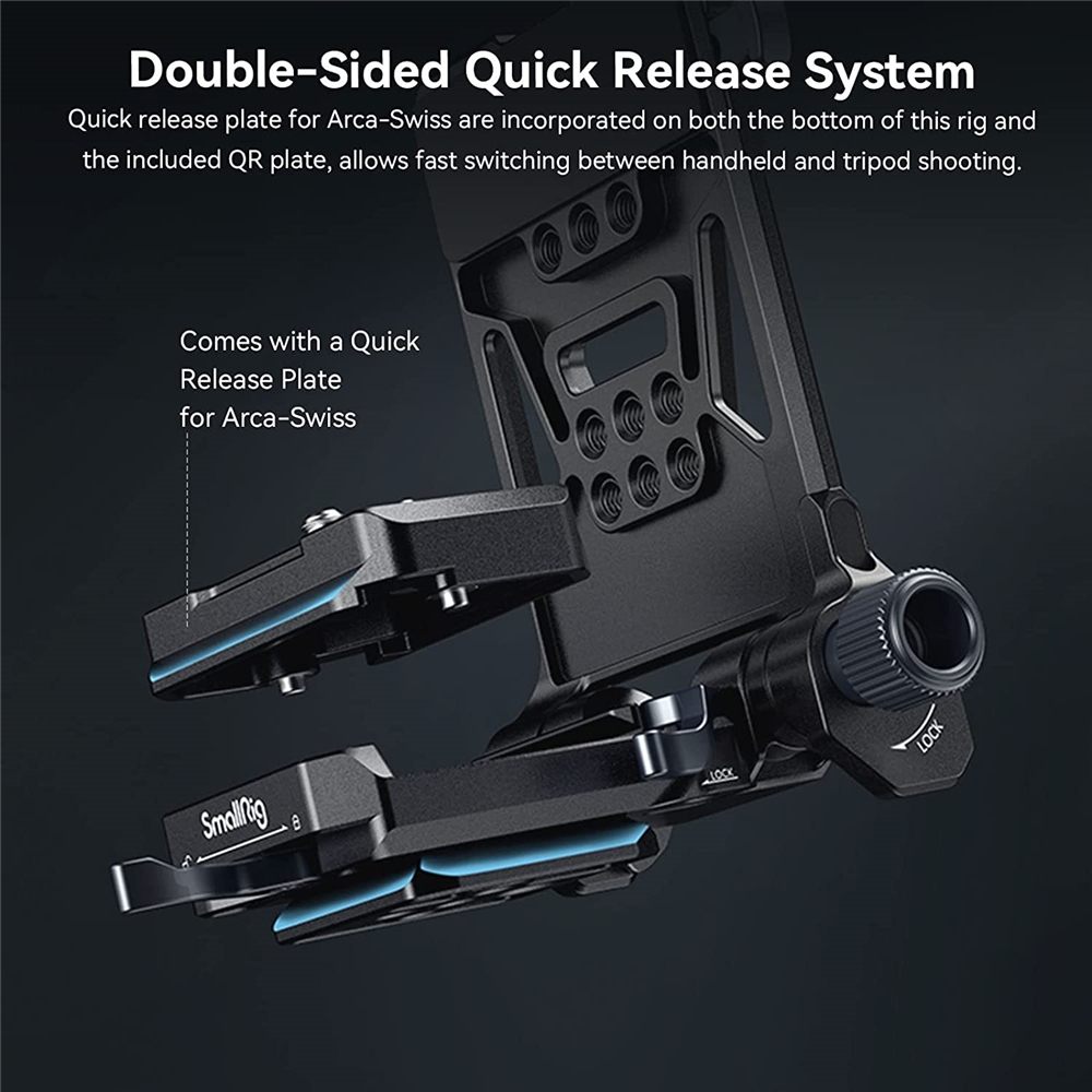 SmallRig Vマウントバッテリープレート、Arca-Swiss L字型用クイック