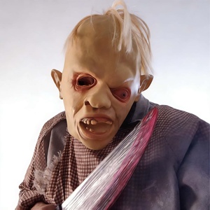 Maschera in Latex Divertente e Stravagante a Forma Umana Mutata con Capelli Diradati per Halloween, Cosplay, Costume e Feste in Maschera - Product Image 5