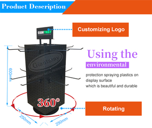 Desktop Type 4 Side <strong>Pegboard</strong> for Hanging Keychain Holder Metal Rotating Key Chain <strong>Display</strong> <strong>Spinner</strong> Stand <strong>Rack</strong> - Product Image 4