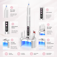 Stylo de manucure rechargeable avec lampe UV LED intégrée, affichage numérique, lime électrique pour soins des ongles