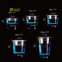 Bol jetable transparent à paroi simple de 12 oz, en plastique PET de qualité alimentaire, pour plats à emporter, avec couvercles en dôme