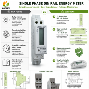 <span class=keywords><strong>Compteur</strong></span> <span class=keywords><strong>d</strong></span>'<span class=keywords><strong>énergie</strong></span> intelligent monophasé avec écran LCD, 5(30)A, mesure active du réseau, rail DIN 35mm, avec <span class=keywords><strong>compteur</strong></span> intégré - Product Image 2
