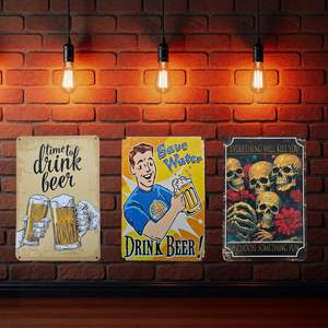 <span class=keywords><strong>Plaque</strong></span> en aluminium rétro vintage créative <span class=keywords><strong>pour</strong></span> bars, résidences, chambres - Impression UV couleur personnalisée, taille personnalisable - Product Image 6