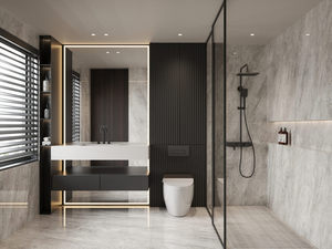 Lastra in Gres Porcellanato Effetto Marmo Lucido Grigio di Lusso 600x1200, Piastrella Sinterizzata per Rivestimenti e Pavimenti di Ville, Decorazione Bagno Moderna - Product Image 3