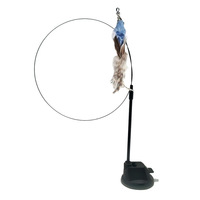 Love Flying Bird Jouet baguette à plumes pour chat avec fil d'acier long et ventouse à colle