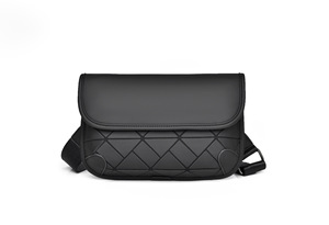 Diamond Pattern Pu Leather Rhombus Men's Mini Shoulder Crossbody Sling Bag for Men Small Messenger Satchel Bag with <b>Strap</b> - Product Image 2