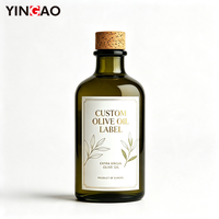 Étiquettes personnalisées pour bouteilles d'huile d'olive, autocollants en vinyle imperméables et résistants à l'huile, rouleaux avec estampage doré, taille personnalisée, qualité alimentaire