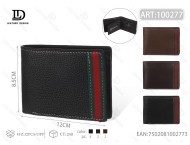Portafoglio da uomo in pelle intrecciata JD, motivo litchi, chiusura a piega, corto, per uso quotidiano - Product Image 1