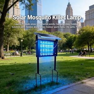 Anti-moustiques <span class=keywords><strong>solaire</strong></span> extérieur intelligent avec contrôle de la lumière, 4000 mAh, protection de sécurité, filet anti-insectes, OEM ODM d'usine - Product Image 2