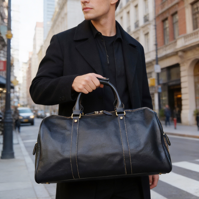 PERSONALIZED Full Grain Real Genuine Leather Duffel Bag Weekender Luggage Holdall Overnight Men Weekend Gym Travel Bag