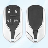 Clé de voiture intelligente MS 4 boutons pour Maserati Keyless Go, étui de remplacement pour clé de voiture à distance avec lame vierge non coupée