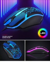 Teclado para juegos TF260 de 87 teclas con ratón retroiluminado con LED y alfombrilla de ratón Juego de tres piezas luminiscente