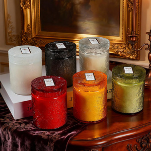 Bougie artisanale en cire <span class=keywords><strong>de</strong></span> soja sans fumée, motif moderne en verre, pour l'aromathérapie, ornement décoratif, cadeau idéal pour les fêtes, Pâques, Diwali - Product Image 4