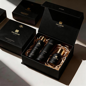 Boîte magnétique personnalisée avec logo et couleur sur mesure, en carton rigide, pour cadeaux et artisanat, avec poignée et fermeture magnétique, ruban. - Product Image 5