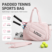 Tas Tenis Puffer Nylon Logo Kustom Tas Olahraga Pickleball Kustom Tas Latihan Tahan Air Luar Ruangan Unisex Kapasitas Besar Tas Raket