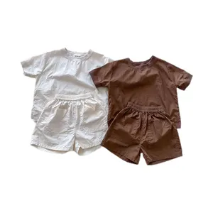 Gran oferta, conjuntos de ropa Unisex de manga corta de verano de alta calidad para niños, trajes para niños