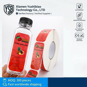 YSB Roll Printing Holographic Oil Proof Synthetic Paper Stickers Custom Mango Juice Beverage Bottle Labels Custom Logo Service