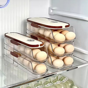 3-Layer Self-Rolling Egg Holder Easy to Reach <b>Plastic</b> <b>Kitchen</b> Egg Organizer with Injection Technics for Food Use - Product Image 5