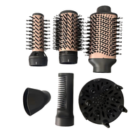 Set de Secador de Pelo Rotatorio 6 en 1 con Cepillo de Aire Caliente, Accesorios de Peinado Giratorios y Peine, Set Multifunción para Estilizar el Cabello