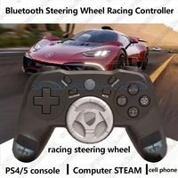 Volant de course sans fil noir et blanc de haute qualité pour / PC Compatible avec la manette de jeu BT