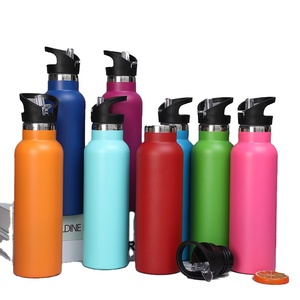 Bouteille d'eau en acier inoxydable avec couvercle à paille, isolation sous vide, large ouverture, bouteille thermique portable de voyage - Product Image 1