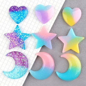 Best Sales Resin Crafts Resin Colorful Heart Shape Resin Pendant Wholesale Diy Phone Case Charms Key Chain for Decoration