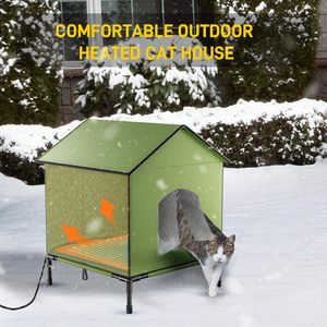 Nueva CASA PARA GATOS con calefacción al aire libre exterior impermeable seguro cálido perro cama para dormir cama para gatos con calefacción - Product Image 3