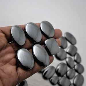 Lot en gros de cabochons en hématite 100 % naturelle à effet optique lumineux pour la fabrication de bijoux - Product Image 3