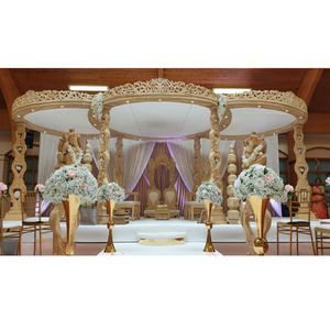 Exquisitos Pilares de Boda en Forma de Corazón, Mandap Tradicional y Moderno, Mandap de Madera Ligero para Bodas Indias - Product Image 1