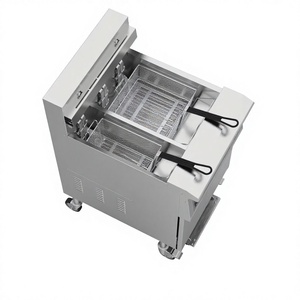 Stainless Steel Vertical Electric <b>Fryer</b> Double Tank with Storage Cabinet 304 Stainless Steel 380V for Fast Food Shop - Product Image 1