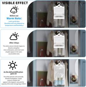 12팩 습기 제거제 걸이형 가방 무향 습기 제거 팩 옷장용 -220g/팩 제습제 - Product Image 5
