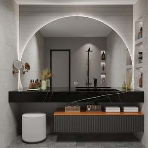 Meuble de salle de bain avec lavabo, vasque moderne et meuble, unité en PVC, ensemble de meuble de salle de bain blanc - Product Image 5