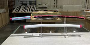 Placcatura monopezzo <span class=keywords><strong>Anime</strong></span> Katana spada di bambù giapponese <span class=keywords><strong>Anime</strong></span> in legno Samurai spada lunga realizzata in plastica resistente - Product Image 4