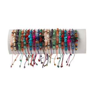 Bracelet perlé en pierre multicolore de forme irrégulière, 24 pièces, bijoux à la mode - Product Image 1