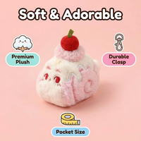 Nouveaux accessoires créatifs en peluche pour gâteaux, breloques mignonnes pour desserts de pâtisserie, porte-clés en peluche personnalisés en forme de gâteau pour la décoration
