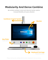 Système de bras de support FHD de 15.6 pouces à écran tactile Moniteur tactile à bras pivotant pour fabricant de machines