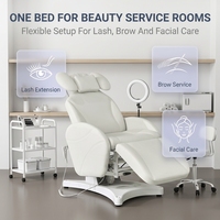 Table de Traitement Électrique pour Cils avec Appui-tête, Hauteur Réglable, Chaise de Soin pour Sourcils et Cils, Lit de Salon pour Extensions de Cils