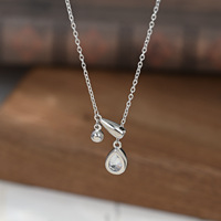 Collier pendentif nœud doré SA avec breloque goutte en résine et chaîne à maillons, bijoux pour femme, accessoires cadeau pour fête et mariage