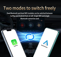 Fuallwin CarPlay AI Box Android Auto Inalámbrico 8+128G Certificado CE/RoHS Wi-Fi de Doble Banda Bluetooth iPhone Android 12/13 GPS