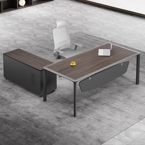 <span class=keywords><strong>Bureau</strong></span> de direction LBZ-84 - Design moderne et luxueux en panneau mélaminé avec processus de finition des bords complet, design et dimensions personnalisables - Product Image 2